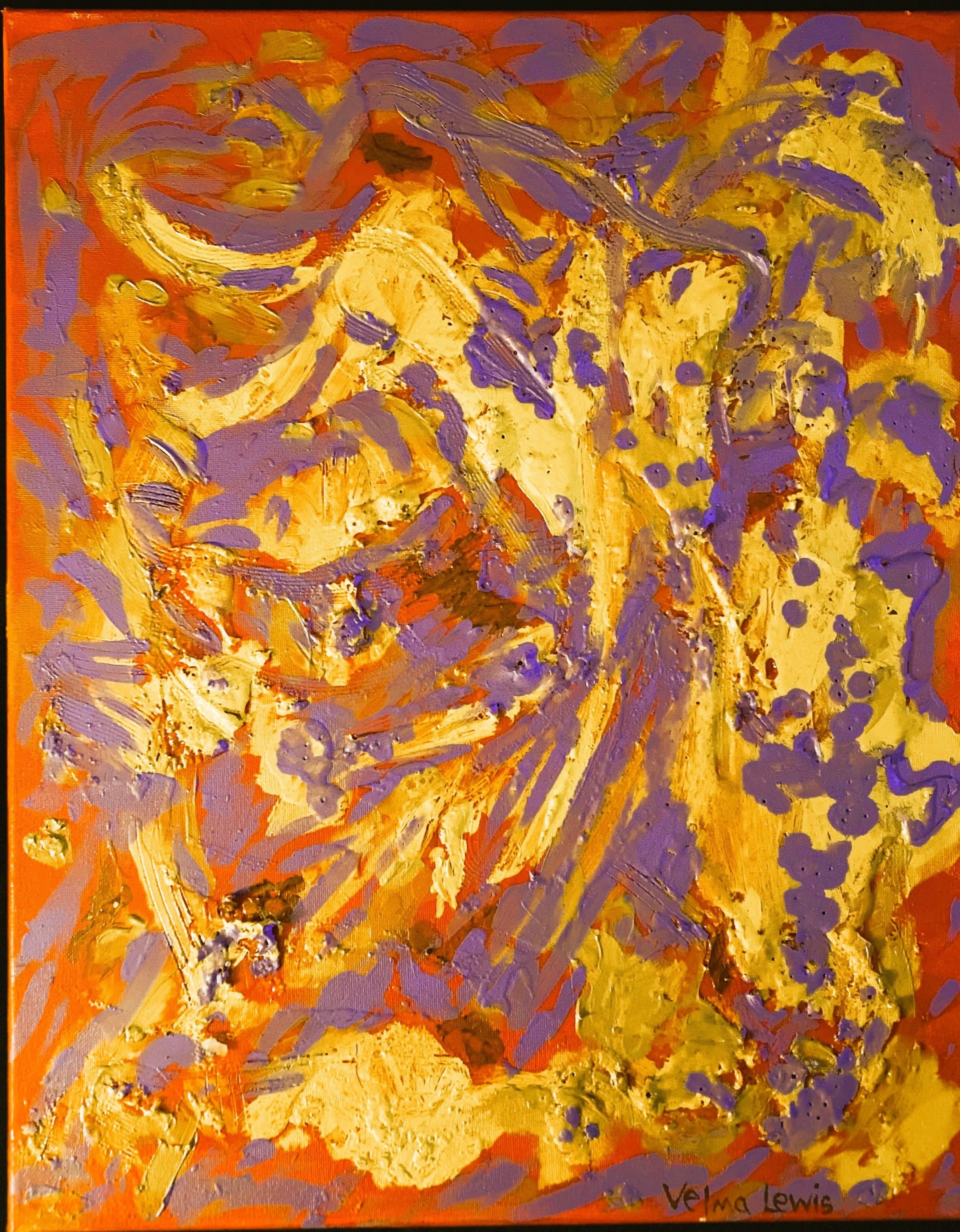 Angel in the Mist — Original Abstract Painting by Velma Lewis