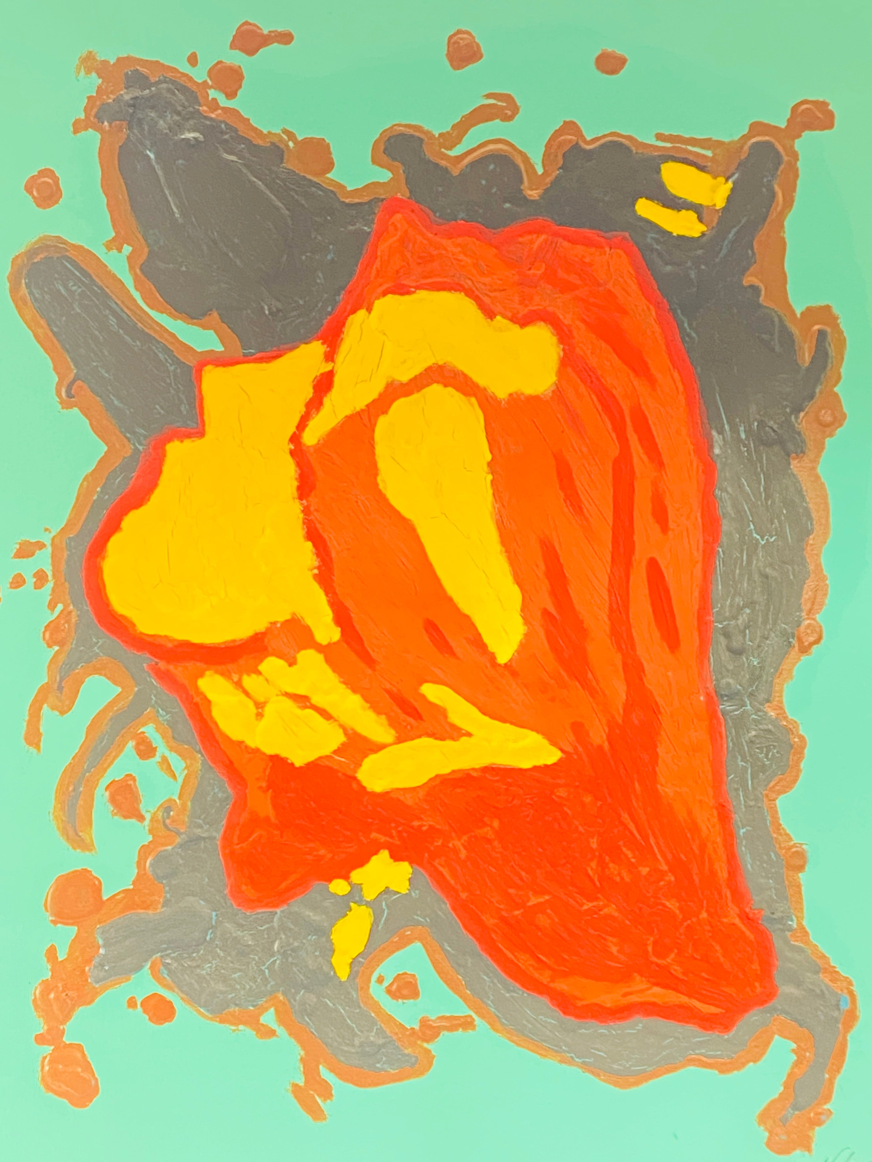 Born of Fire and Earth- original abstract art by Velma Lewis, Art Studio by Velma