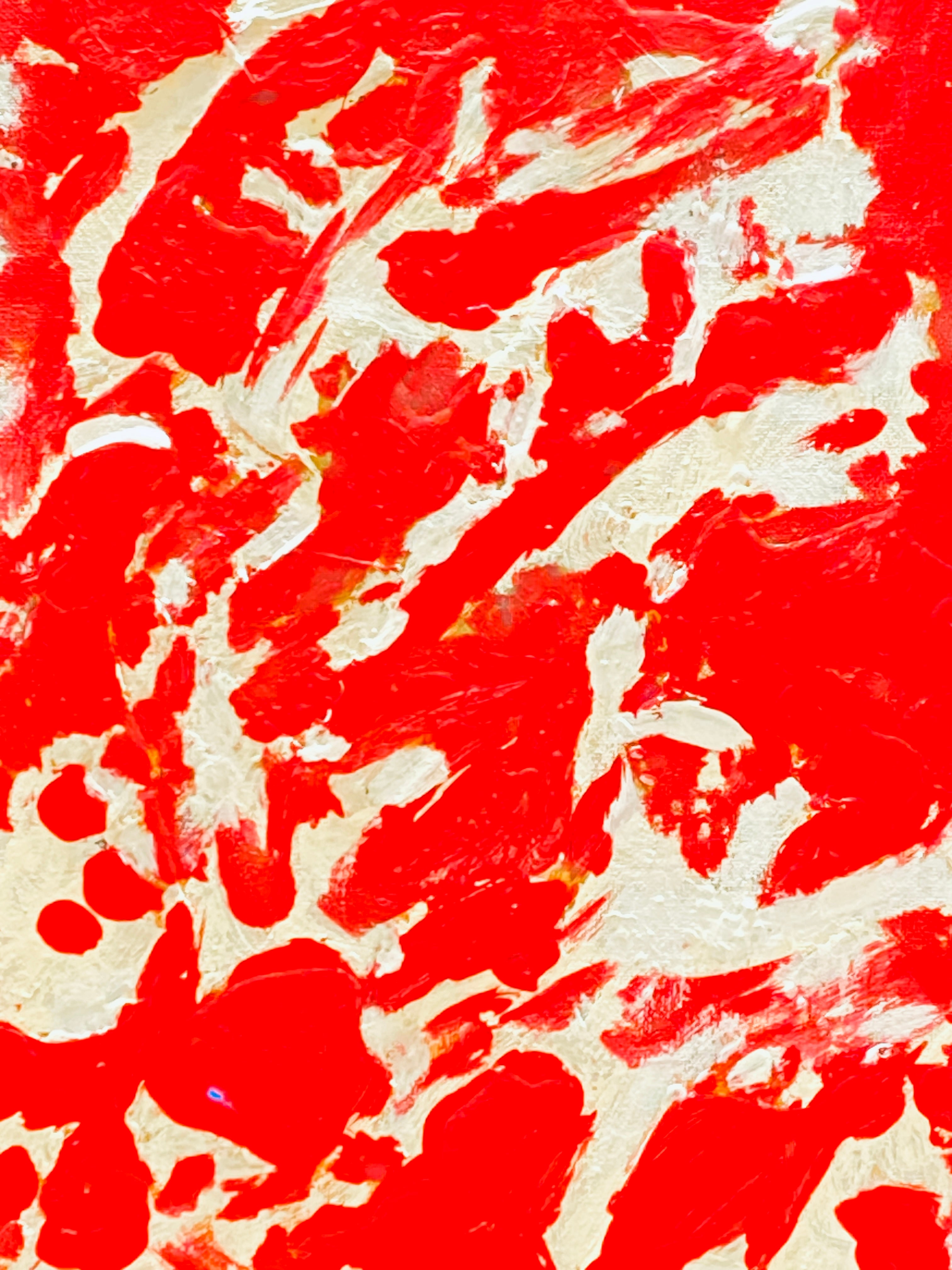 Crimson in Motion- original abstract art by Velma Lewis, Art Studio by Velma