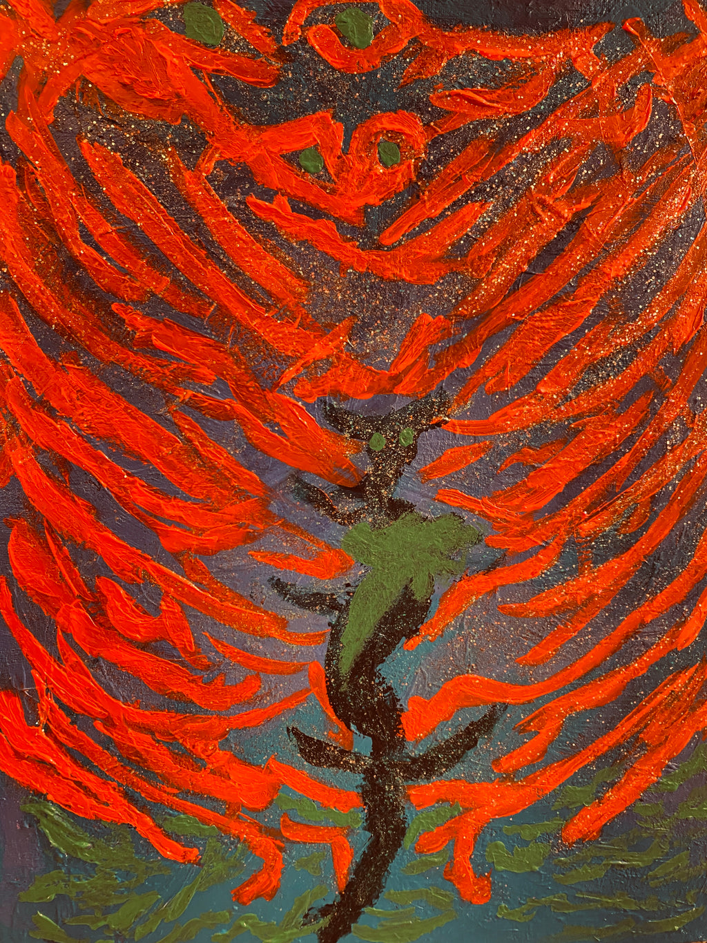 The Visitor-  original abstract art by Velma Lewis, Art Studio by Velma