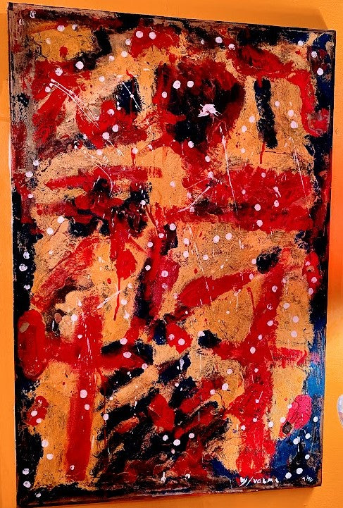 These Bones- original abstract art by Velma Lewis, Art Studio by Velma